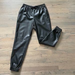 CI SONO 100% Vegan Leather Joggers Black Size M